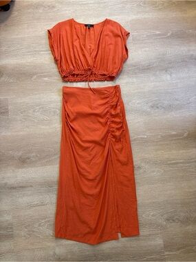 Lulu's Orange 2 Piece Midi Set : Sz M